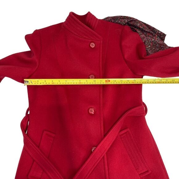 FUSHIA Red Virgin Wool Jacket with scarf - Picture 10 of 14